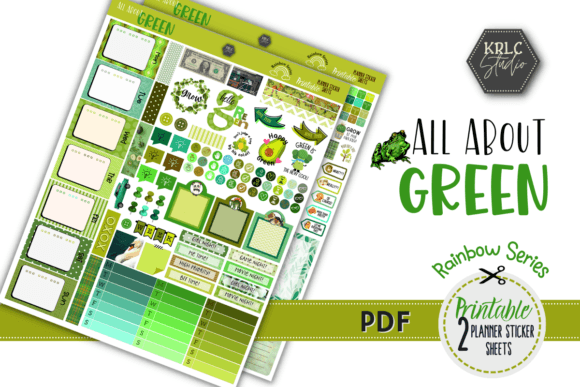 GREEN: Rainbow Series - Planner Stickers
