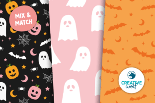 Pastel Halloween Digital Paper Pack Graphic by Creative Wolf Design ...