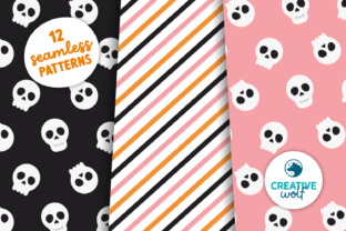 Skulls Halloween Digital Paper Pack Graphic by Creative Wolf Design ...