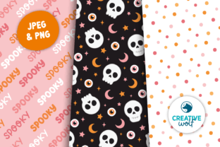 Skulls Halloween Digital Paper Pack Graphic by Creative Wolf Design ...