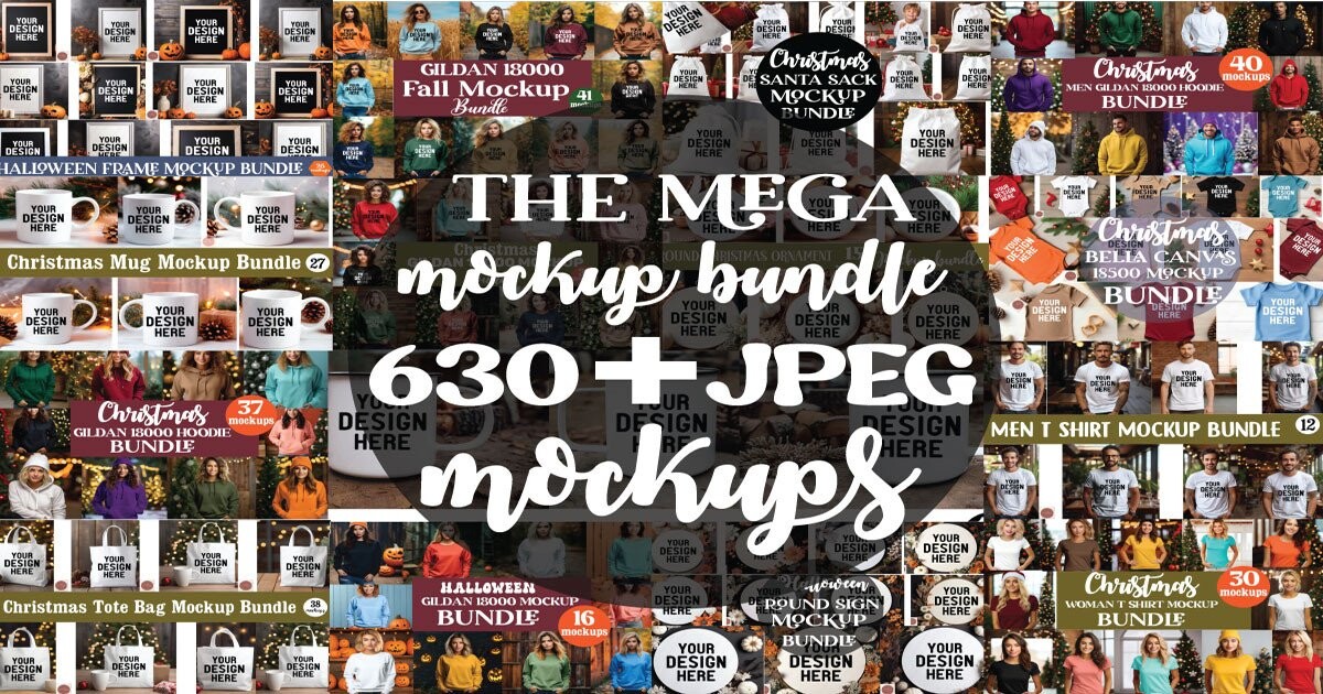 The Mega Mockup Bundle Bundle · Creative Fabrica
