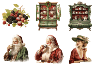 Watercolor Christmas Tea Party Clipart Graphic by Markicha Art ...