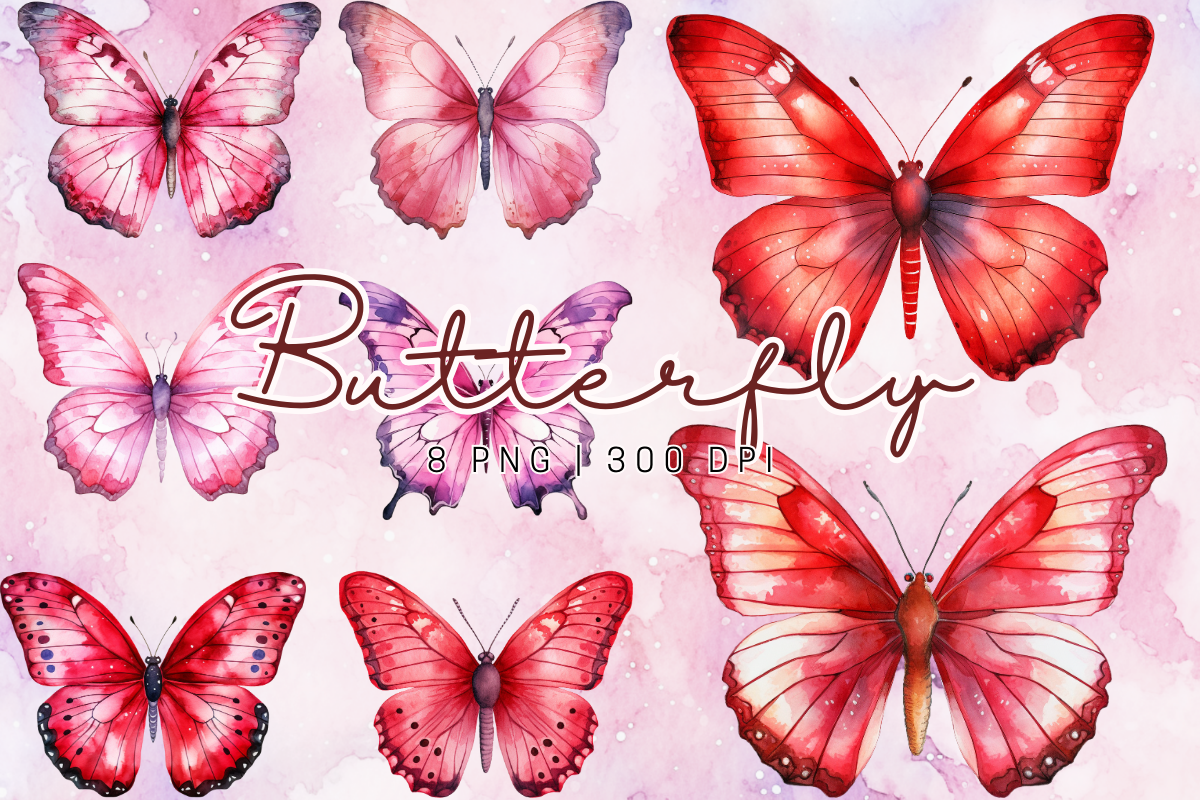 Butterfly Watercolor Bundle Clipart Graphic by sasikharn · Creative Fabrica