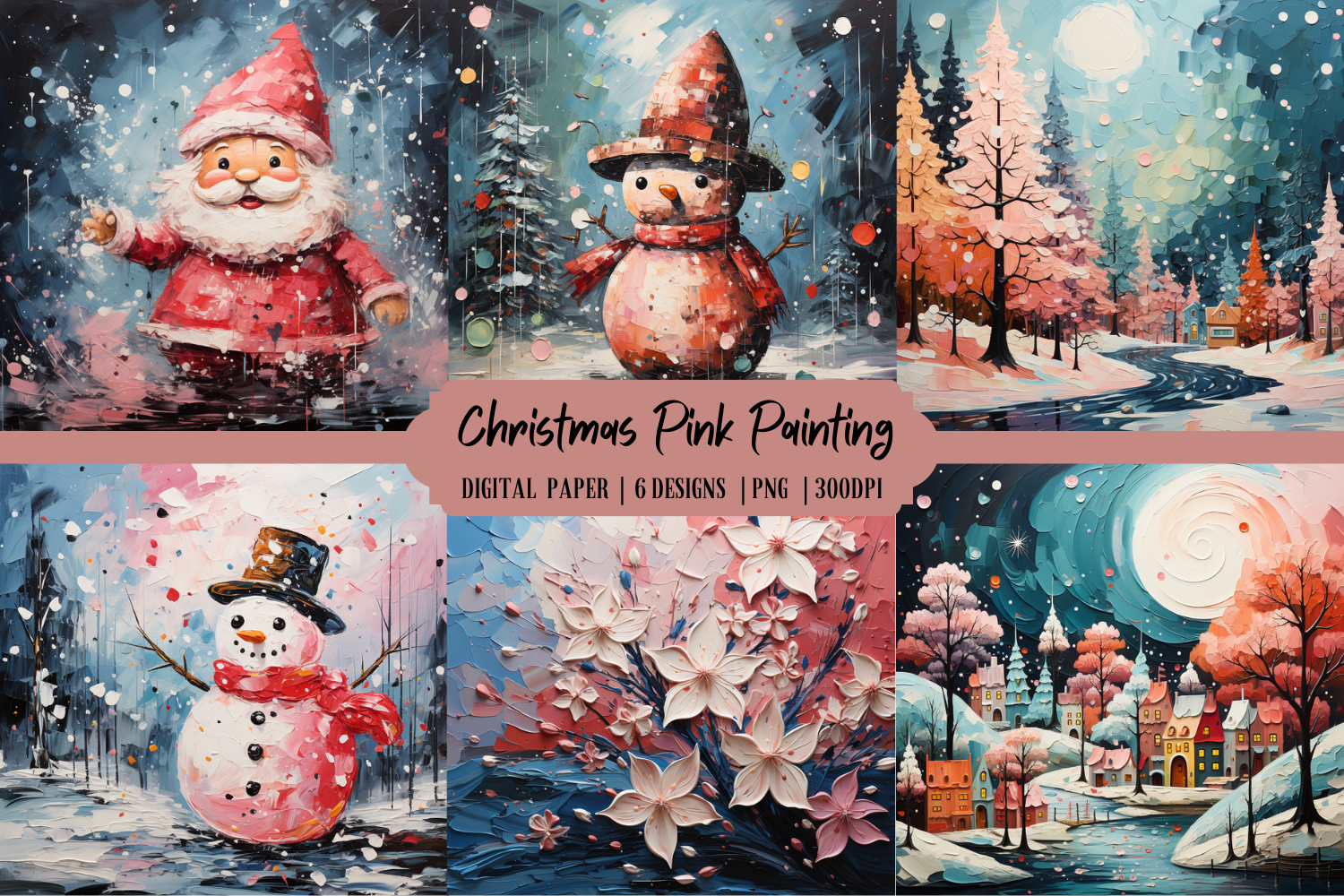 Christmas Pink Painting Background Graphic by Babydell Art · Creative ...