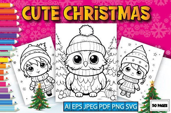 Cute Christmas Coloring Pages for Kids