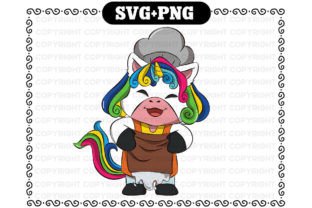 Cute Cooking Chef Unicorn Svg and Png Graphic by Lifua · Creative Fabrica