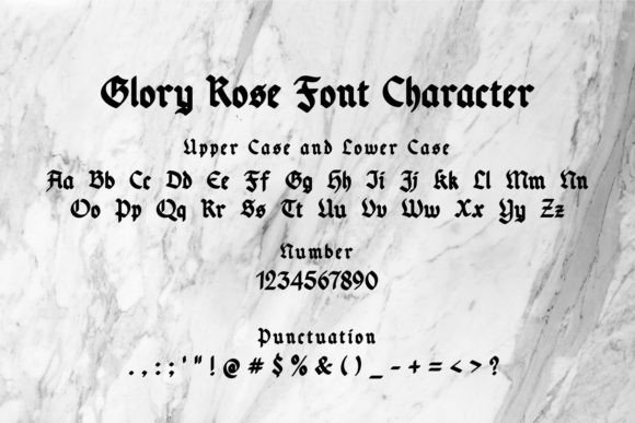 Glory Rose Font PNG with transparent background - Preview 4