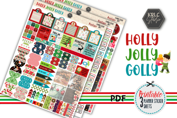 Holly Jolly Golly Planner Stickers
