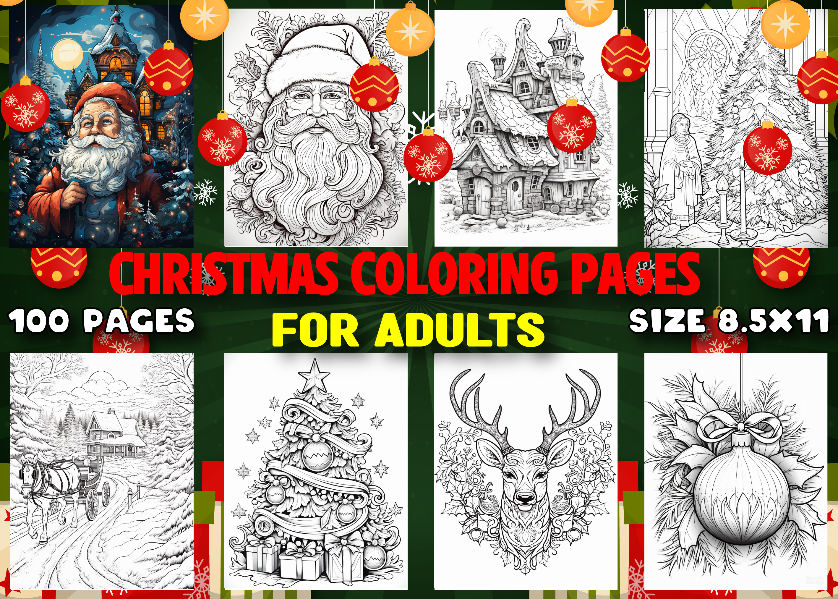 Merry Christmas Coloring Pages for Adult