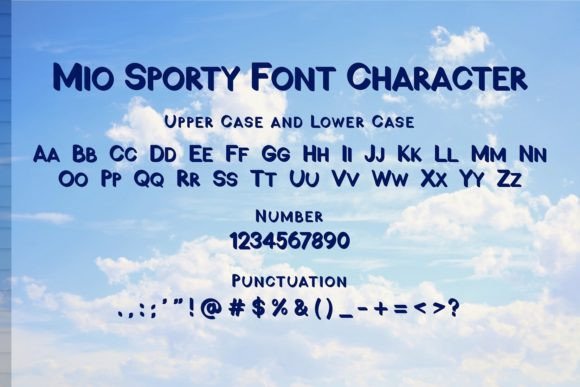 Mio Sporty Font PNG with transparent background - Preview 4