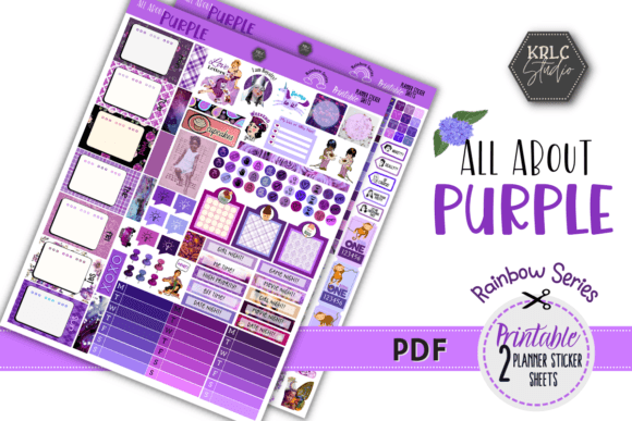 PURPLE: Rainbow Series -Planner Stickers