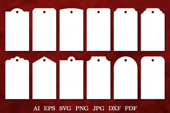 Paper Cut Tags Template. Gift Tags SVG