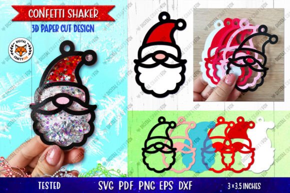 Santa Claus Confetti Shaker Diy Graphics