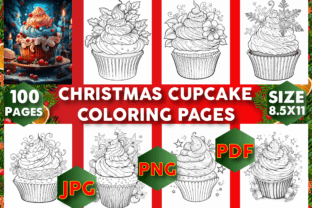 100 Christmas Cupcake Coloring Pages Graphic by Design Station ...