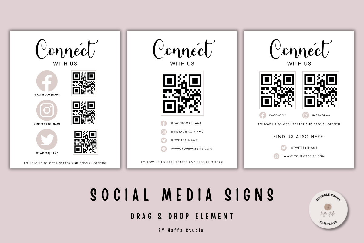Canva QR Code Sign Printable Template