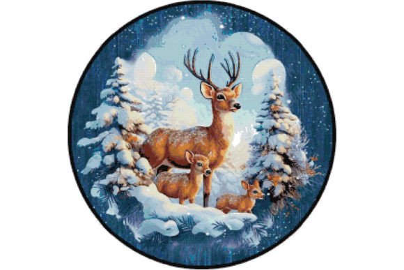 Christmas Deers Counted Cross Stitch PDF