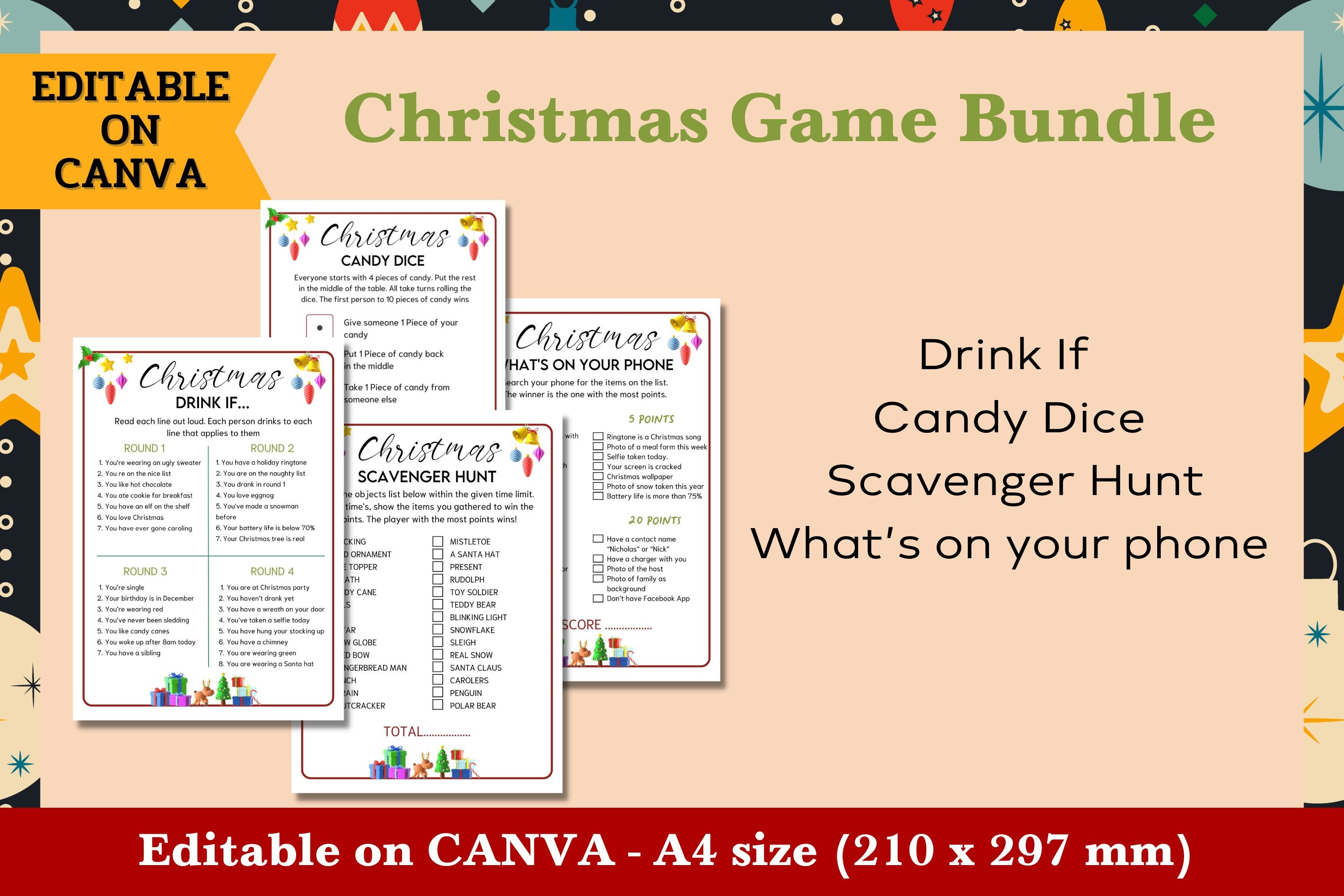 Christmas Game Bundle #2 - Editable