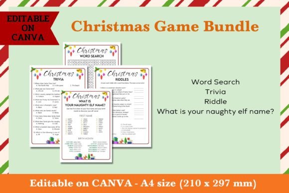 Christmas Game Bundle #4 - Editable