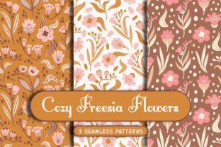 Cozy Freesia Flowers Seamless Patterns Graphic by Rin Green · Creative ...