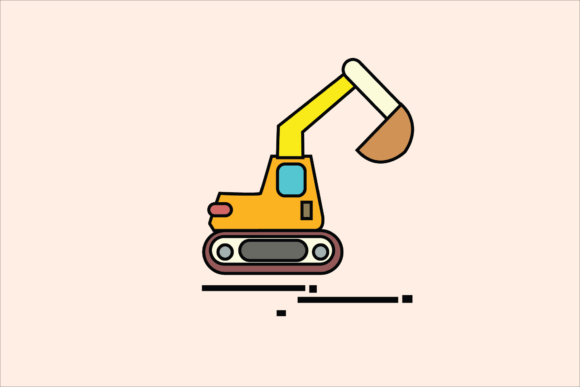 Excavator Construction Vehicle Icon