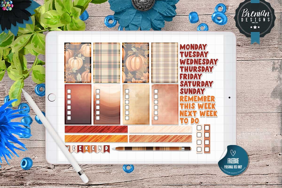 Fall Pumpkin Digital Stickers Graphic by Bren Wotherspoon · Creative ...