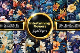 Intertwining Intertwining Flowers Digital Papers Graphic by Hurairagraphics ...