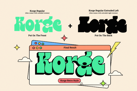 Korge Font PNG with transparent background - Preview 2