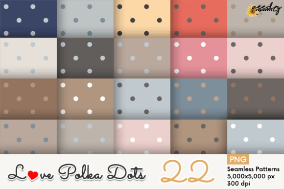 Love Polka Dots Patterns Set Graphic Patterns By Aeedzyarts888