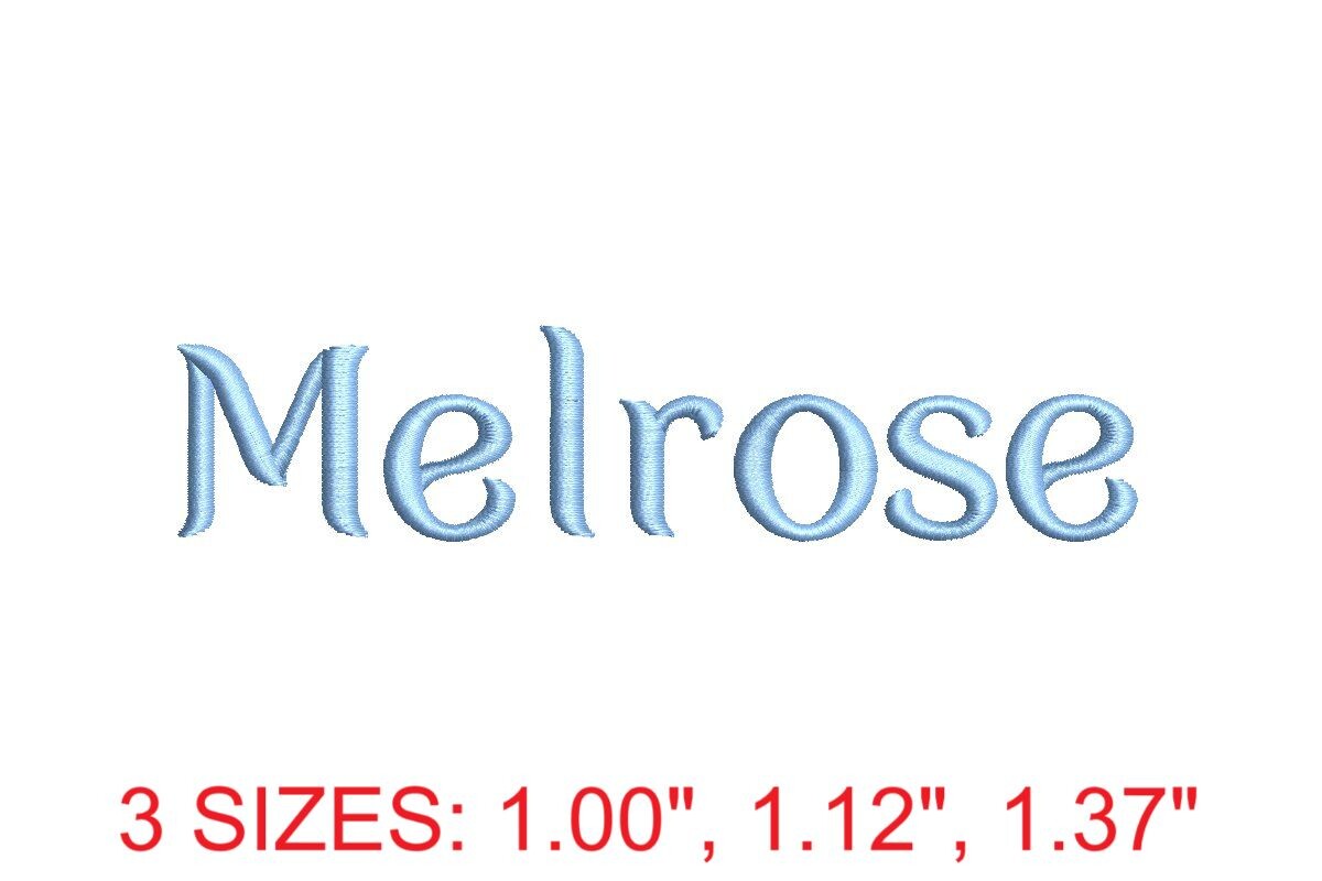 Melrose Embroidery Font