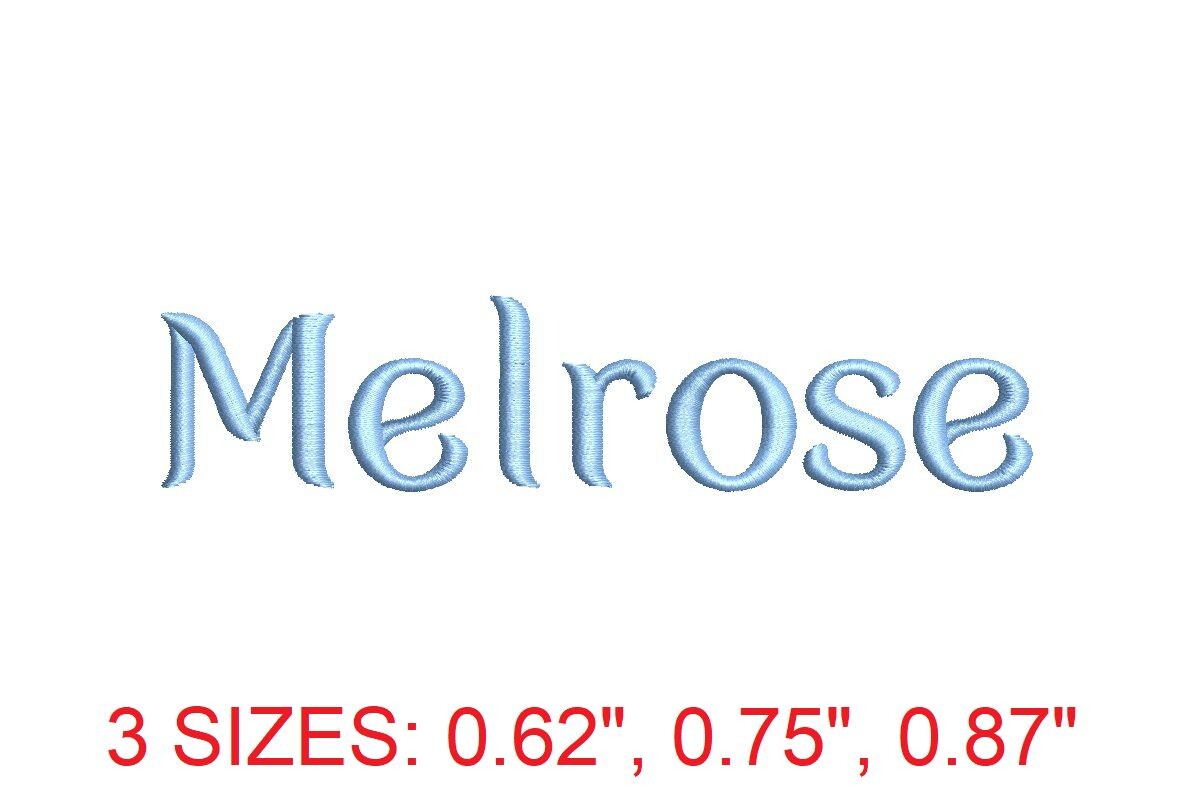 Melrose Embroidery Font