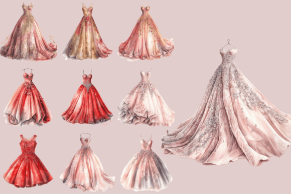 Watercolor Prom Dress Clipart PNG Graphic by Watercolour Lilley Creative Fabrica Watercolor Prom Dress Clipart PNG Graphic by Watercolour Lilley Creative Fabrica