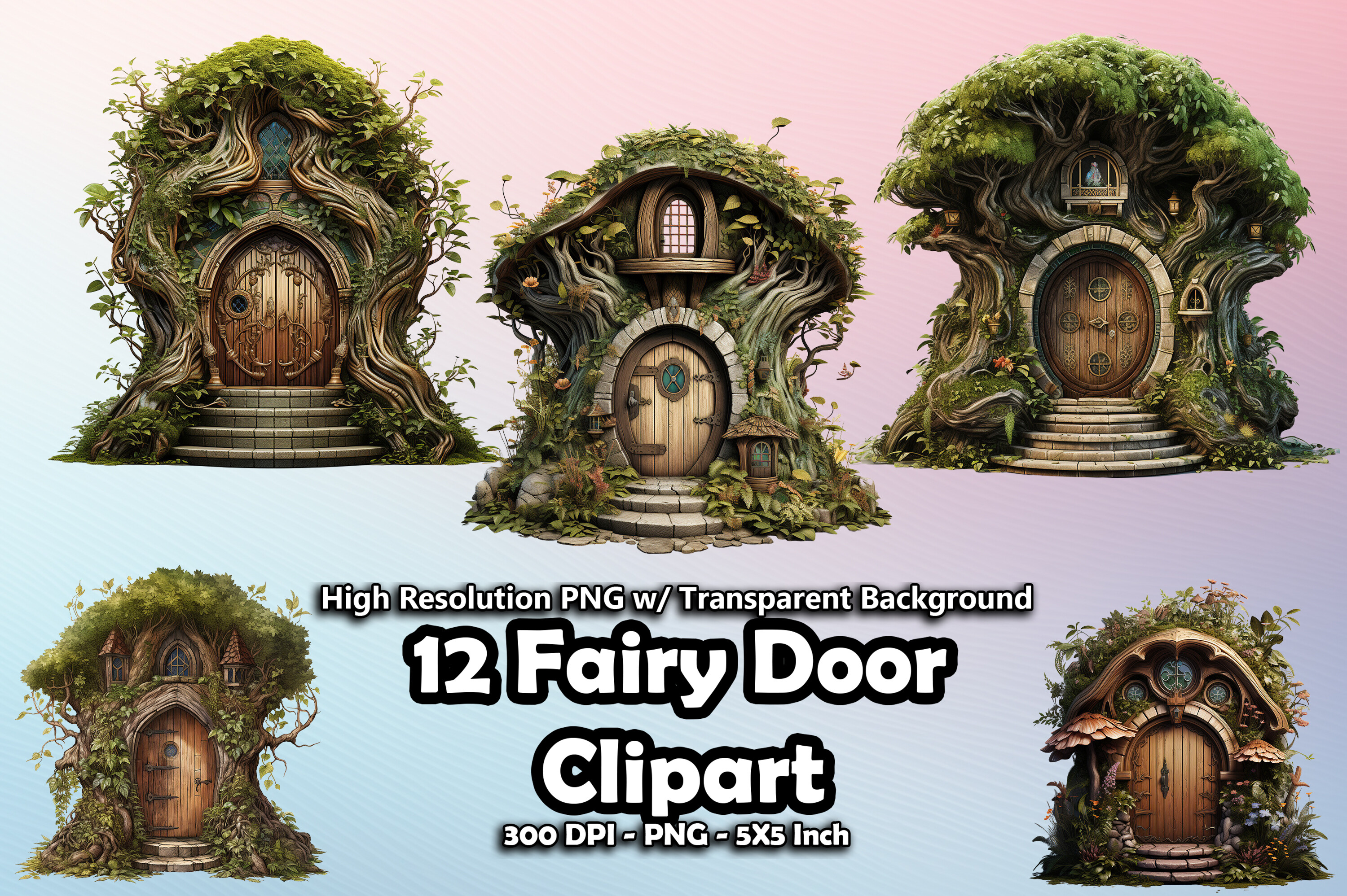 12 Fairy Doors Clipart PNG Graphic by printztopbrand · Creative Fabrica