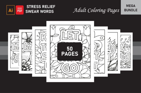 50+ Stress Relief Adult Coloring Book