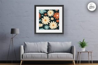 70's Retro Daisy Flowers Digital Papers Graphic by Pattern Universe ...