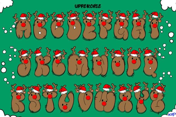 Big Reindeer Font PNG with transparent background - Preview 2