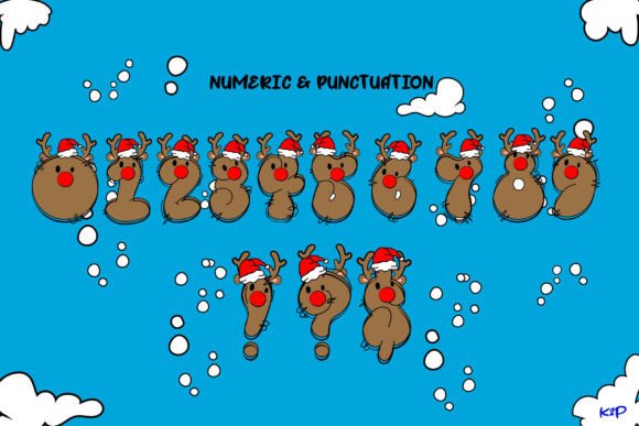 Big Reindeer Font PNG with transparent background - Preview 3