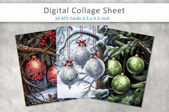Christmas Baubles ATC Cards