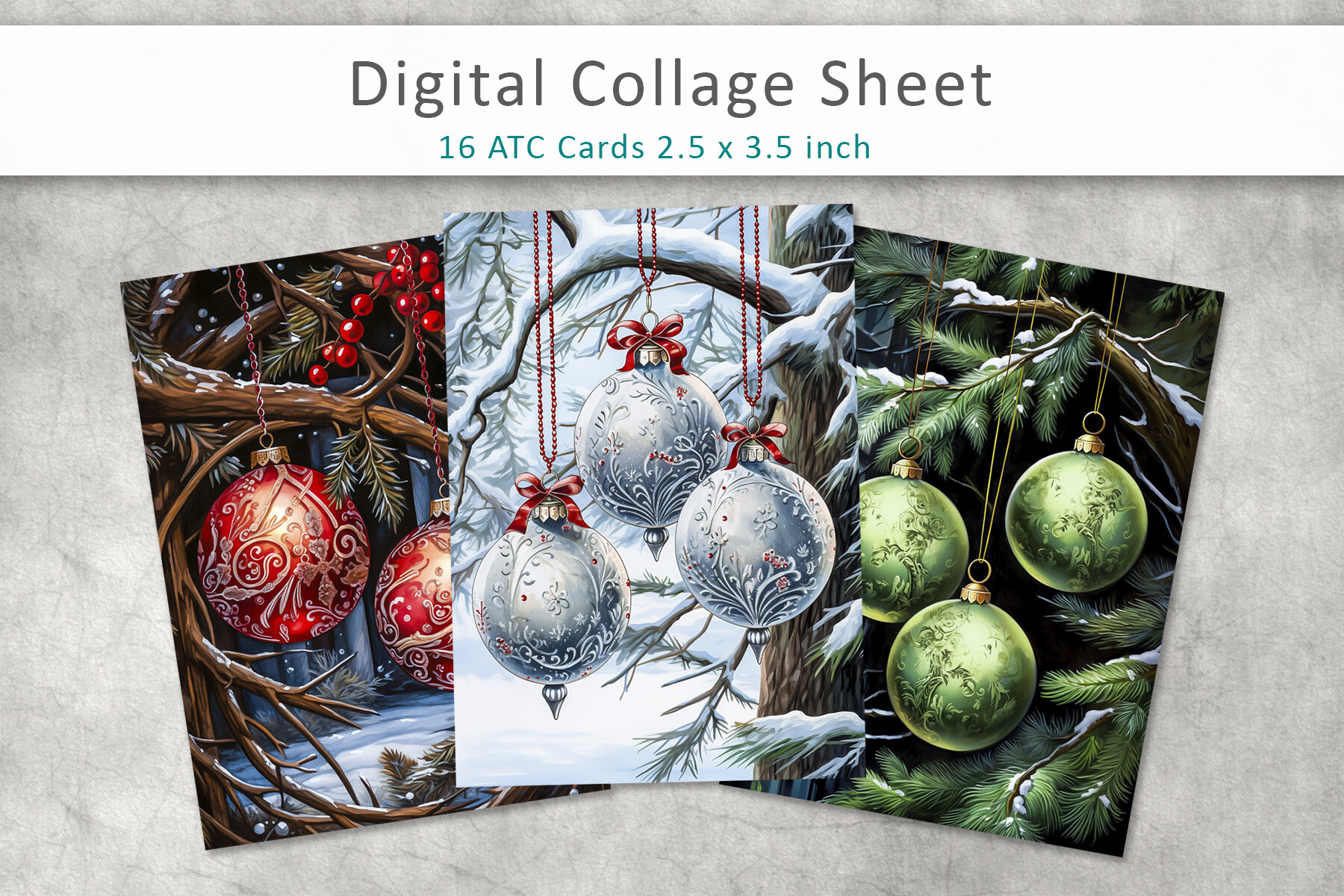 Christmas Baubles ATC Cards