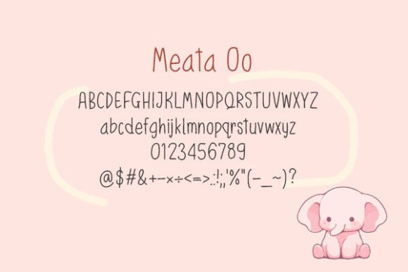 Meata Oo Font PNG with transparent background - Preview 1