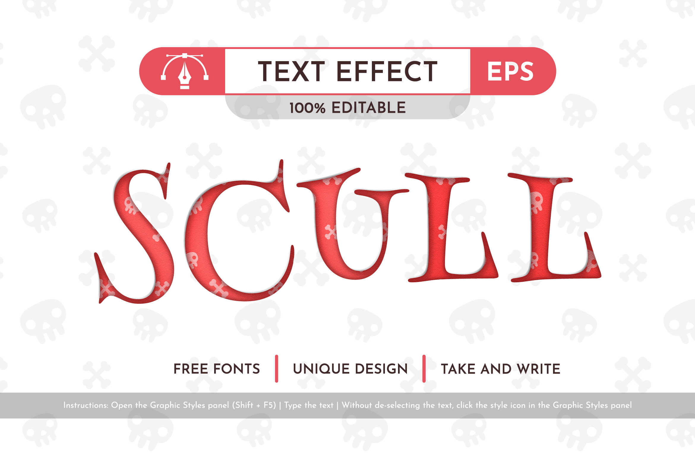 Scull - Editable Text Effect, Font Style Graphic by rwgusev · Creative ...