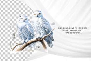 Snowy Owls Garden Clipart Bundle Graphic by Markicha Art · Creative Fabrica