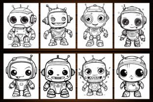 121 Robot Coloring Book Pages for Kids Graphic by E A G L E · Creative ...
