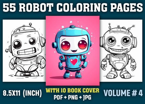 55 Robot Coloring Pages for Kids - Kdp