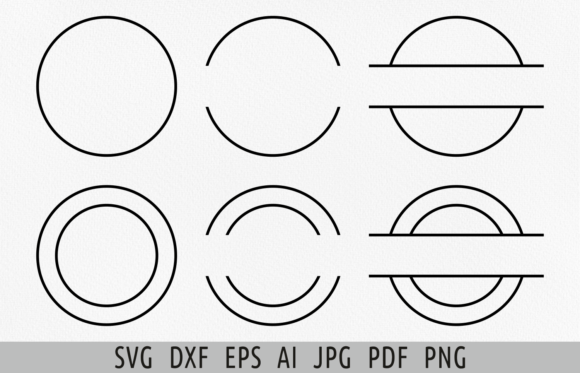 Circle Frame Svg Border Split Monogram