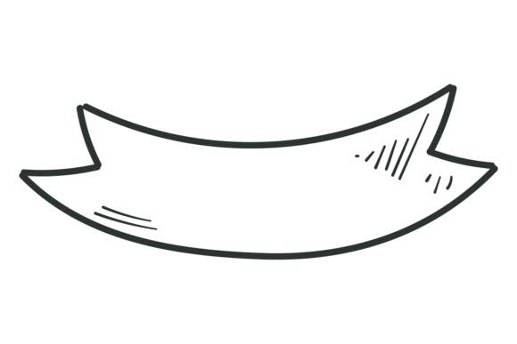 Ribbon Doodle. Decorative Hand Drawn Ban Gráfico Ilustrações para Impressão Por onyxproj