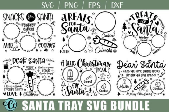 Santa Tray SVG Bundle, Santa Plate Svg