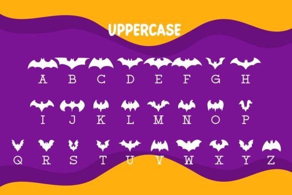 Scary Bat Font PNG with transparent background - Preview 3