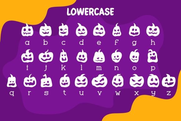 Scary Pumpkin Font PNG with transparent background - Preview 4