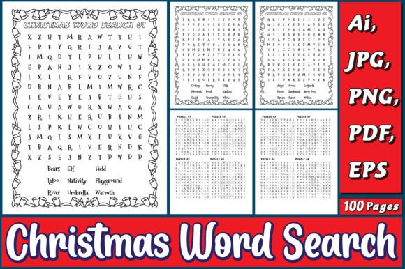 100 Christmas Word Search for Kids