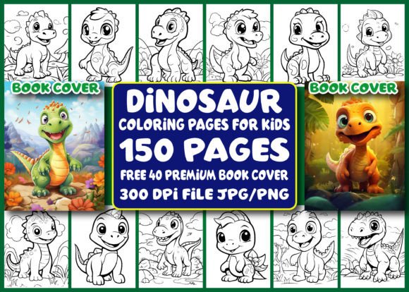 150 Dinosaur Coloring Pages for Kids